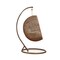 Manhattan Comfort Zolo Hanging Lounge Egg Swing Chair in Cream and Saddle Brown, PK2 OD-HC001-CR - alternate 5